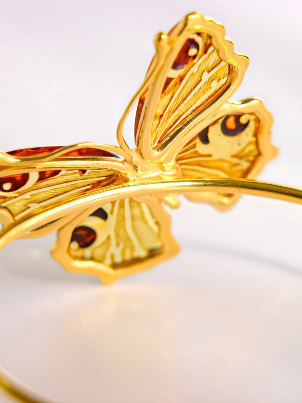 Baltic Honey Amber Butterfly Bracelet- 14k Gold Plated Sterling Silver - Picture 6 of 6